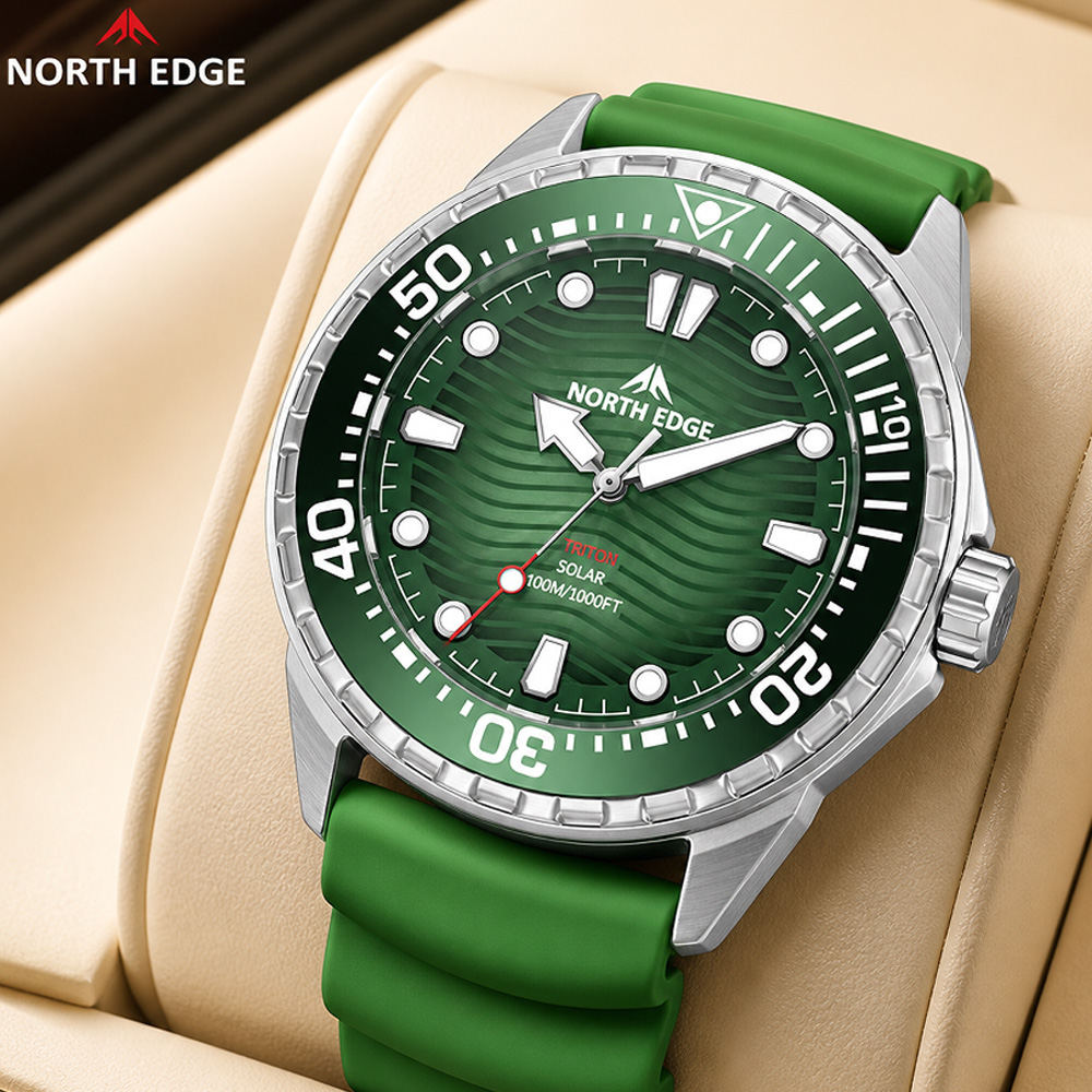 Solar Powered Watch - NORTH EDGE TRITON Solar Dive Watch