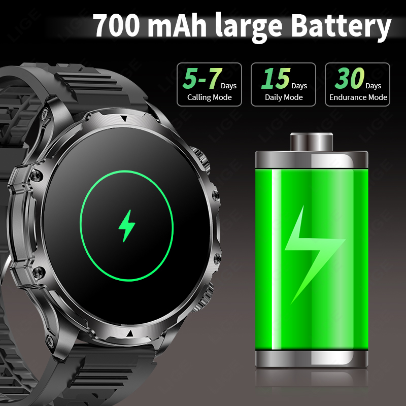 LIGE 700mah Large Battery Flas - đánh giá và giá Smartwatch Latest Watches For Men