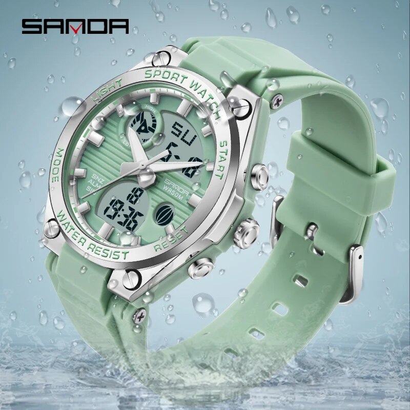 SANDA Brand G Style LED Digita - đánh giá và giá Solar Powered Watch