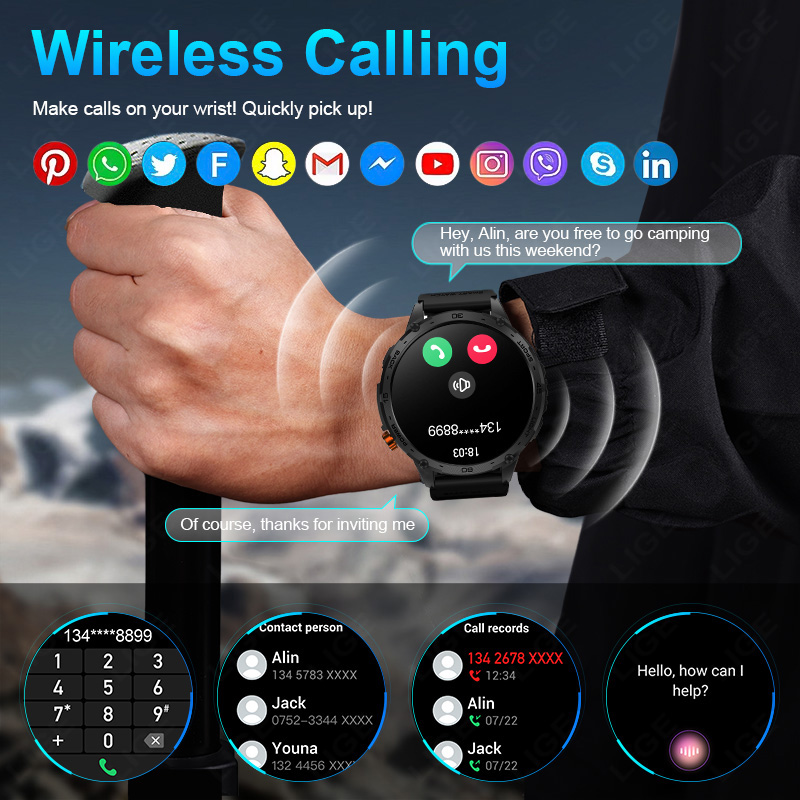 LIGE 730mAh Large Battery Ultr - đánh giá và giá Smartwatch Latest Watches For Men