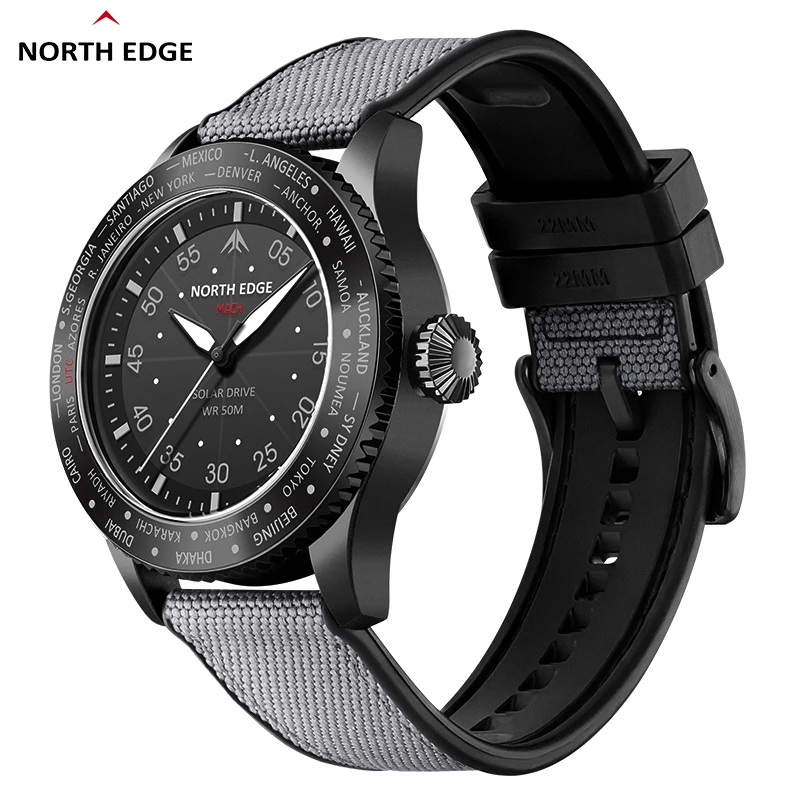 NORTH EDGE MACH Solar Power Pi - đánh giá và giá Solar Powered Watch