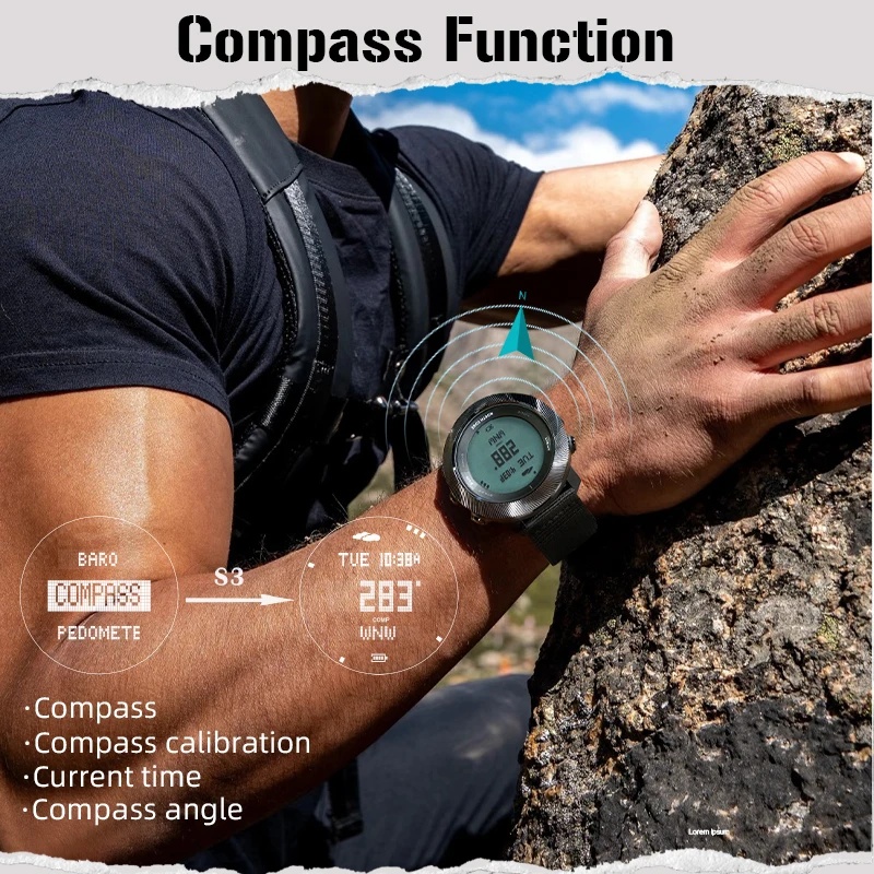 NORTH EDGE APACHE-D Men Free D - đánh giá và giá Waterproof Diving Watch