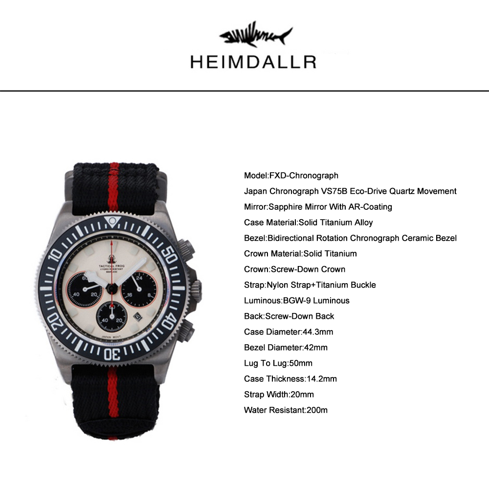 Tactical Frog Men Chronograph  - đánh giá và giá Solar Powered Watch